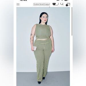 Fashion Brand Company Yellow gingham set 1X